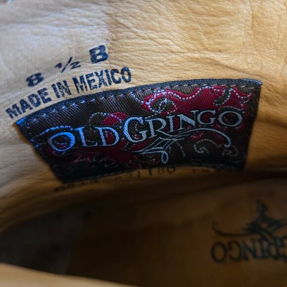 Old Gringo Leopard Print Brown Floral Distressed Leather Booties - Picture 7 of 7